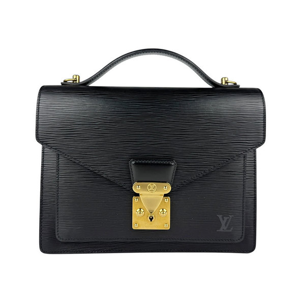 Louis Vuitton Noir Shoulder Leather Black Monceau Bag Epi - Picture 1 of 5